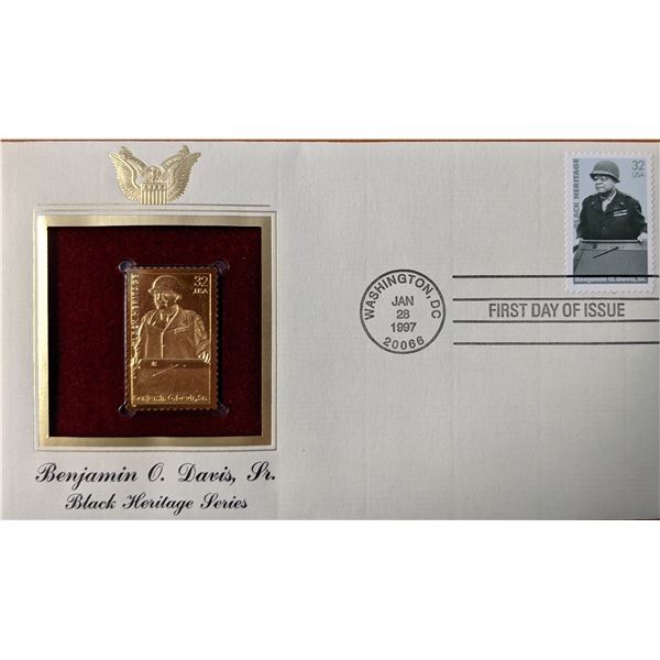 Black Heritage Series Benjamin O. Davis, Jr. Gold Stamp Replica First Day Cover
