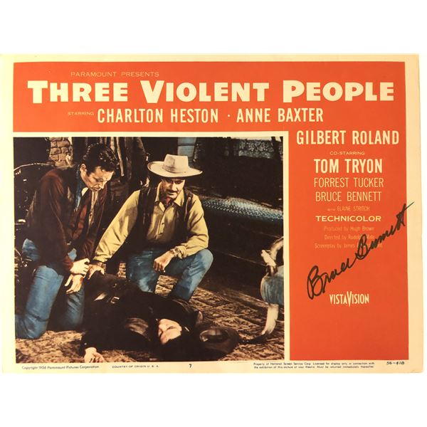 Three Violent People signed lobby card