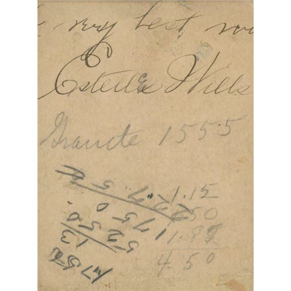 Estelle X. Wills signature cut and photo