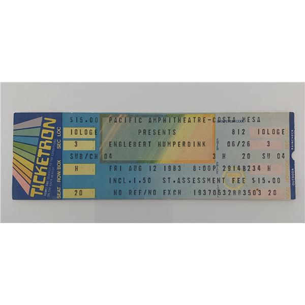 Englebert Humperdink ticket Pacific Amphitheatre 8/12/83