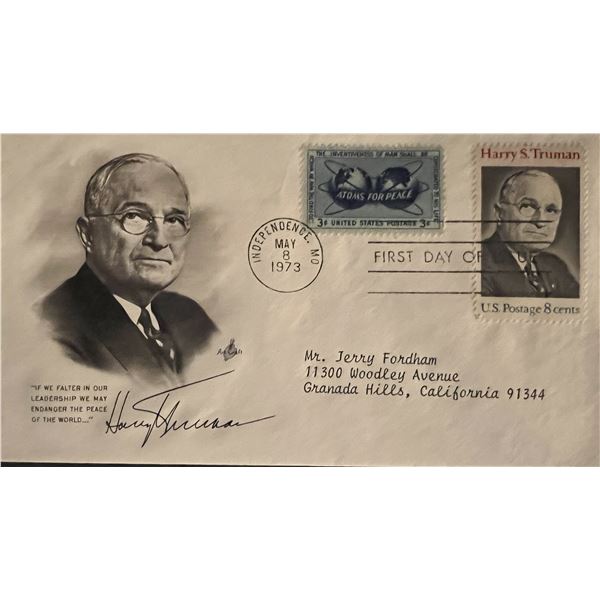 Harry Truman facsimile signed FDC