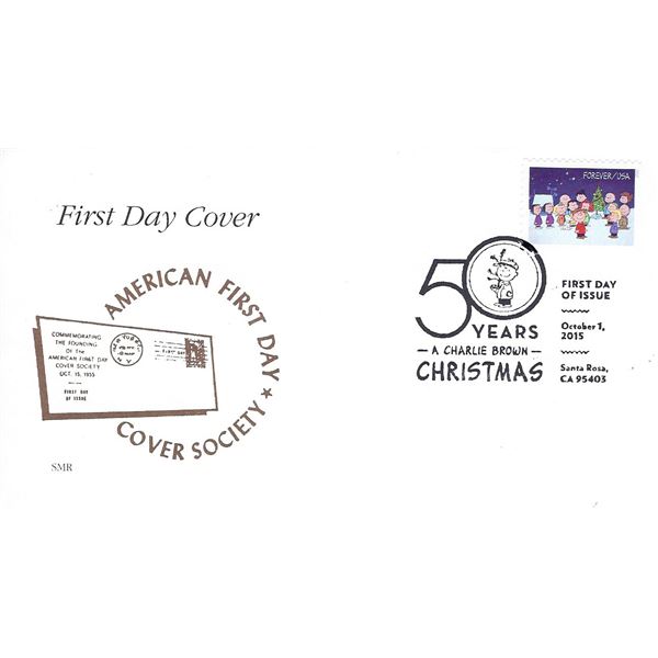 American First Day Cover Society - A Charlie Brown Christmas 50 Years Celebration FDC