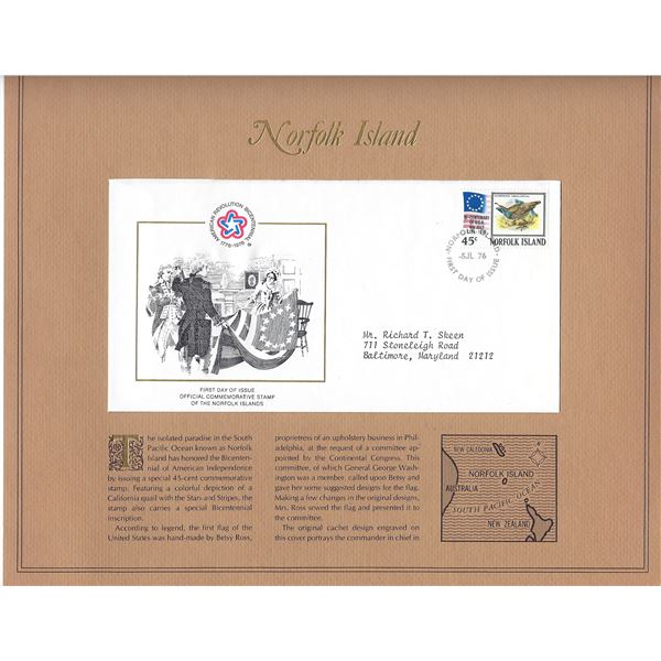 Norfolk Island - American Bicentennial Commemorative FDC