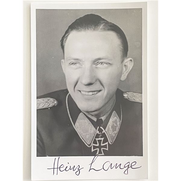 WWII Heinz Lange signed photo
