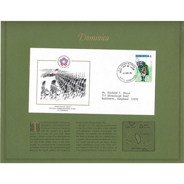 Dominica - American Bicentennial Commemorative FDC