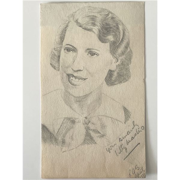 British singer Kitty Masters signed sketch
