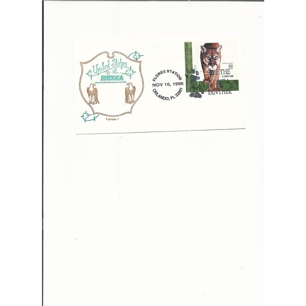 Save the Florida Panther - First Day Cover - 1996 - Orlando, FL
