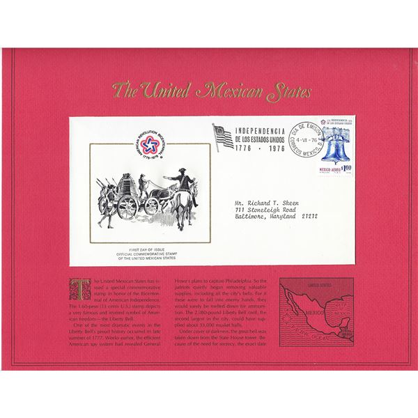 The United Mexican States - American Bicentennial Commemorative FDC