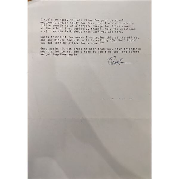 Robert Gitt Signed Letter