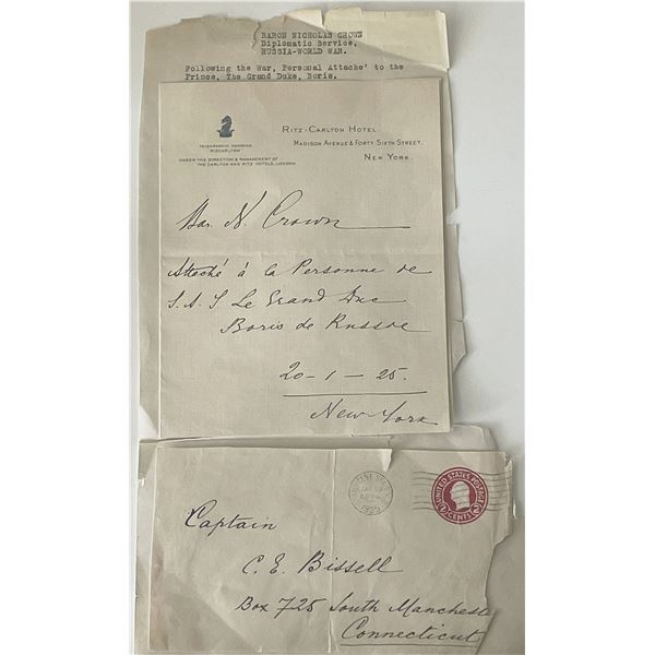 Baron Nicholas Crown signed letter