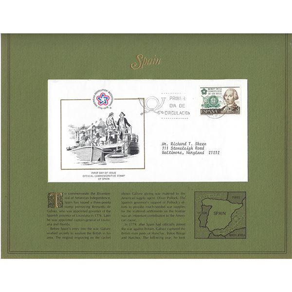 Spain - American Bicentennial Commemorative FDC