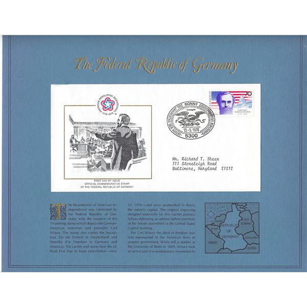 The Federal Republic of Germany - American Bicentennial Commemorative FDC