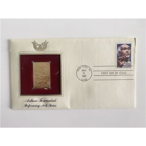 Arturo Toscanini Performing Arts Series Gold Stamp Replica First Day Cover