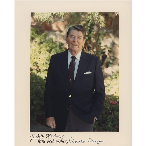 Ronald Reagan signed photo with note. GFA Authenticated