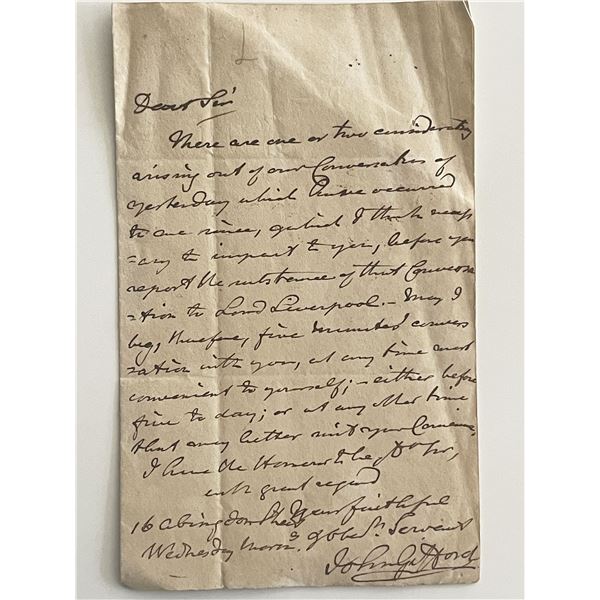 William Gifford signed handwritten vintage letter