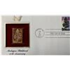 Image 1 : Michigan Statehood 150th Anniversary Gold Stamp Replica First Day Cover