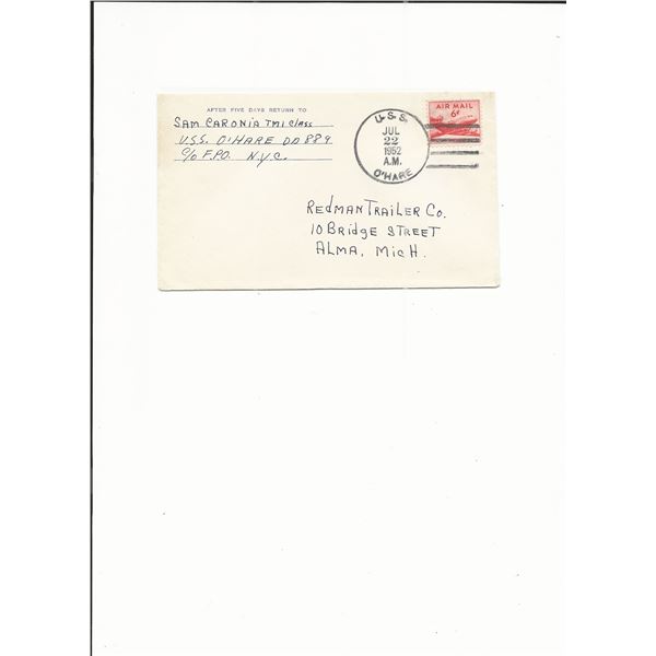 U.S.S. O'Hare - First Day Cover - 1952