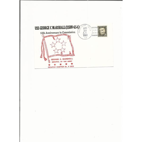 U.S.S. George C. Marshall 15th Anniversary - First Day Cover - 1981