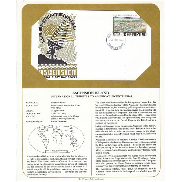 Ascension Island - International Tributes to America's Bicentennial FDC