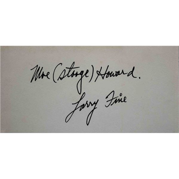 Moe Howard & Larry Fine signature slip