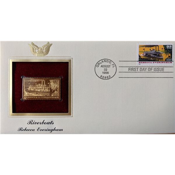 Riverboats Rebecca Everingham Gold Stamp Replica First Day Cover
