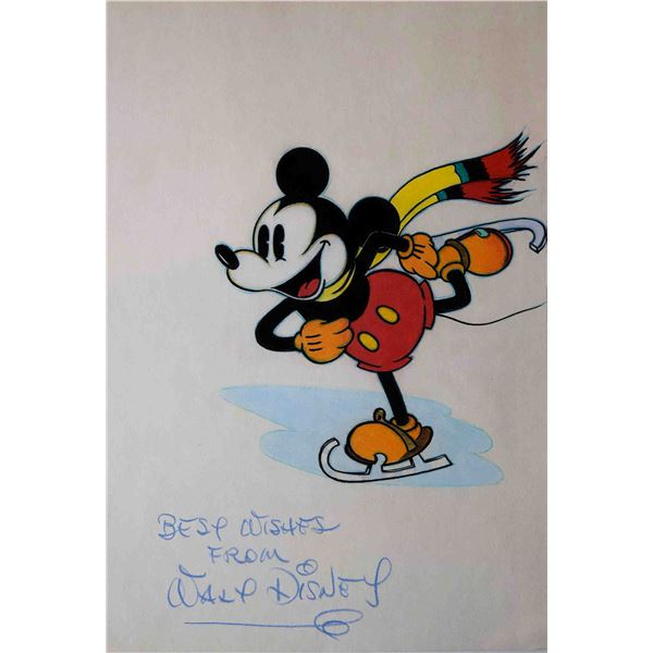 Walt Disney original Mickey Mouse signed drawing