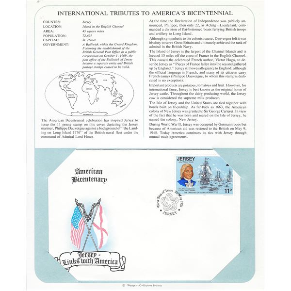 Jersey - International Tributes to America's Bicentennial FDC