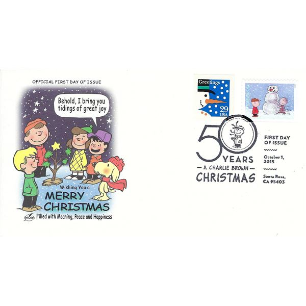 Wishing You a Merry Christmas - A Charlie Brown Christmas 50 Years Celebration FDC