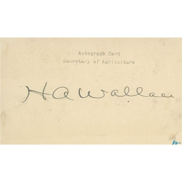 Henry A. Wallace signature cut