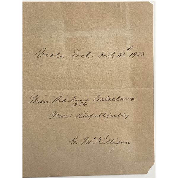 G. McKilligan signed 1903 note
