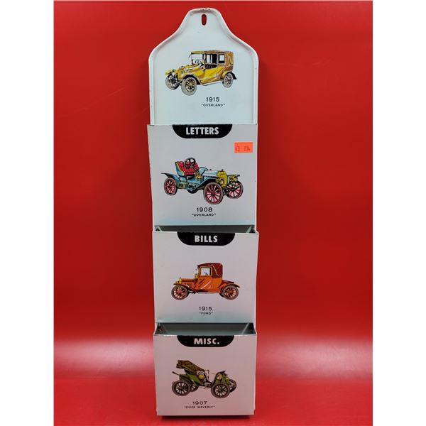 VTG Car Tin Mail Organizer Made in Japan