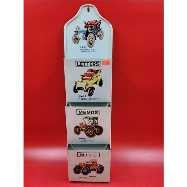 VTG Car Tin Mail Organizer Made in Japan