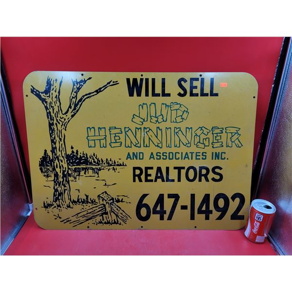 Will Sell Jud Henninger & Associates Inc. Realtors Advertising Sign
