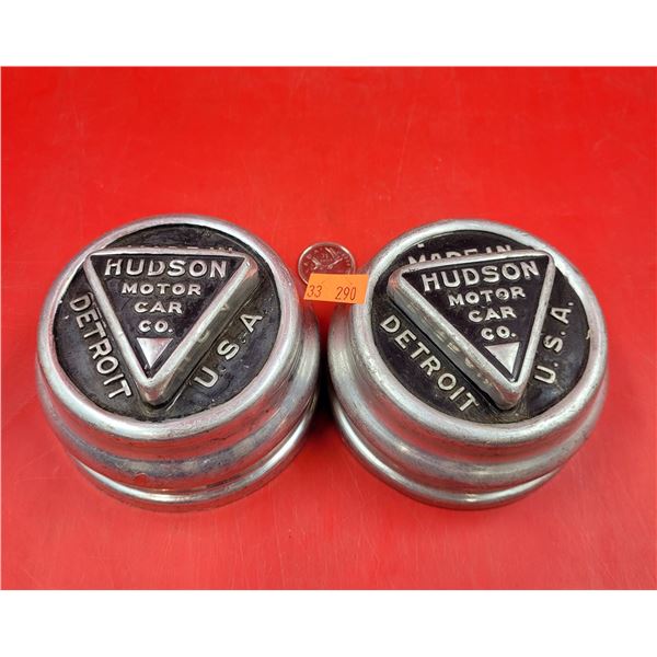 Pair of Original "Hudson" 1920's Hubcap Center (Screw Type)