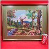 Image 1 : Framed Needlepoint Deer Picture