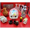 Image 1 : VTG Espresso Maker, Glass Decanters, Pottery Pitcher, Piggy Bank, & More