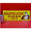 Image 1 : VTG Embossed Tin Napoleon Cigar Advertising Sign