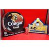 Image 1 : Cougar Snuff & Embossed Zip Light Tin Advertising Signs