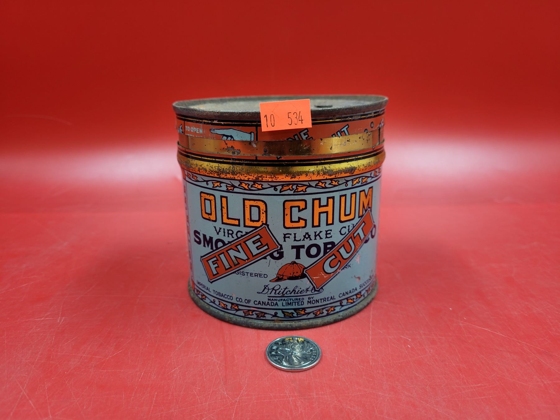 VTG Old Chum Fine Cut Smoking Tobacco Tin