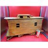 Image 1 : Arts and Crafts Wooden Train Toy Storage Chest