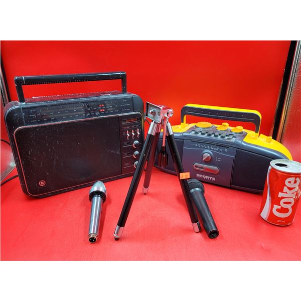 2 Radios, Tripod, & Microphones