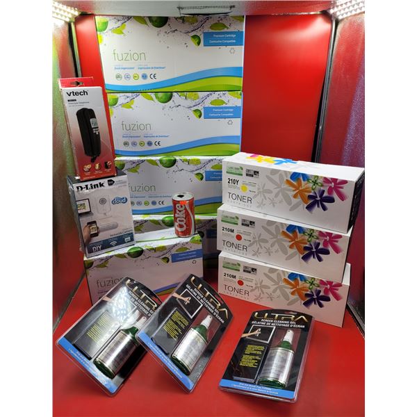 Fuzion Premium Cartridges, Toner Cartridges, Screen Cleaning Gel, Telephone, & Wireless Camera
