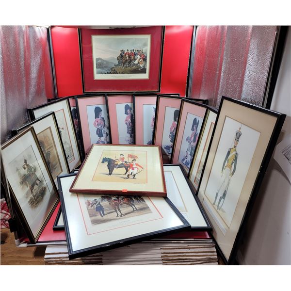 Large Lot of VTG Framed Soldier Prints