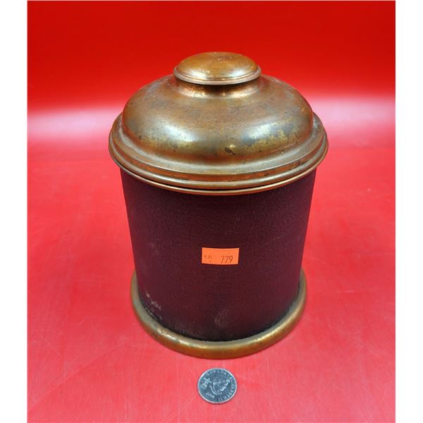 Antique Brass Cigar Humidor w/ Cigars