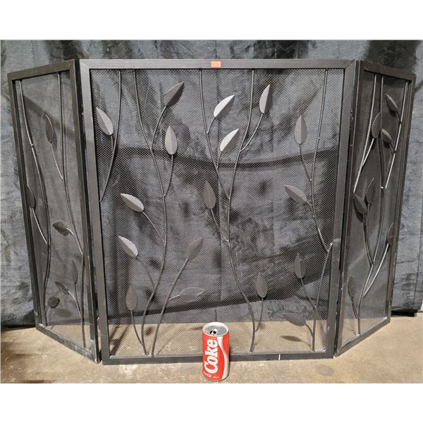 Black Foliage Fireplace Screen