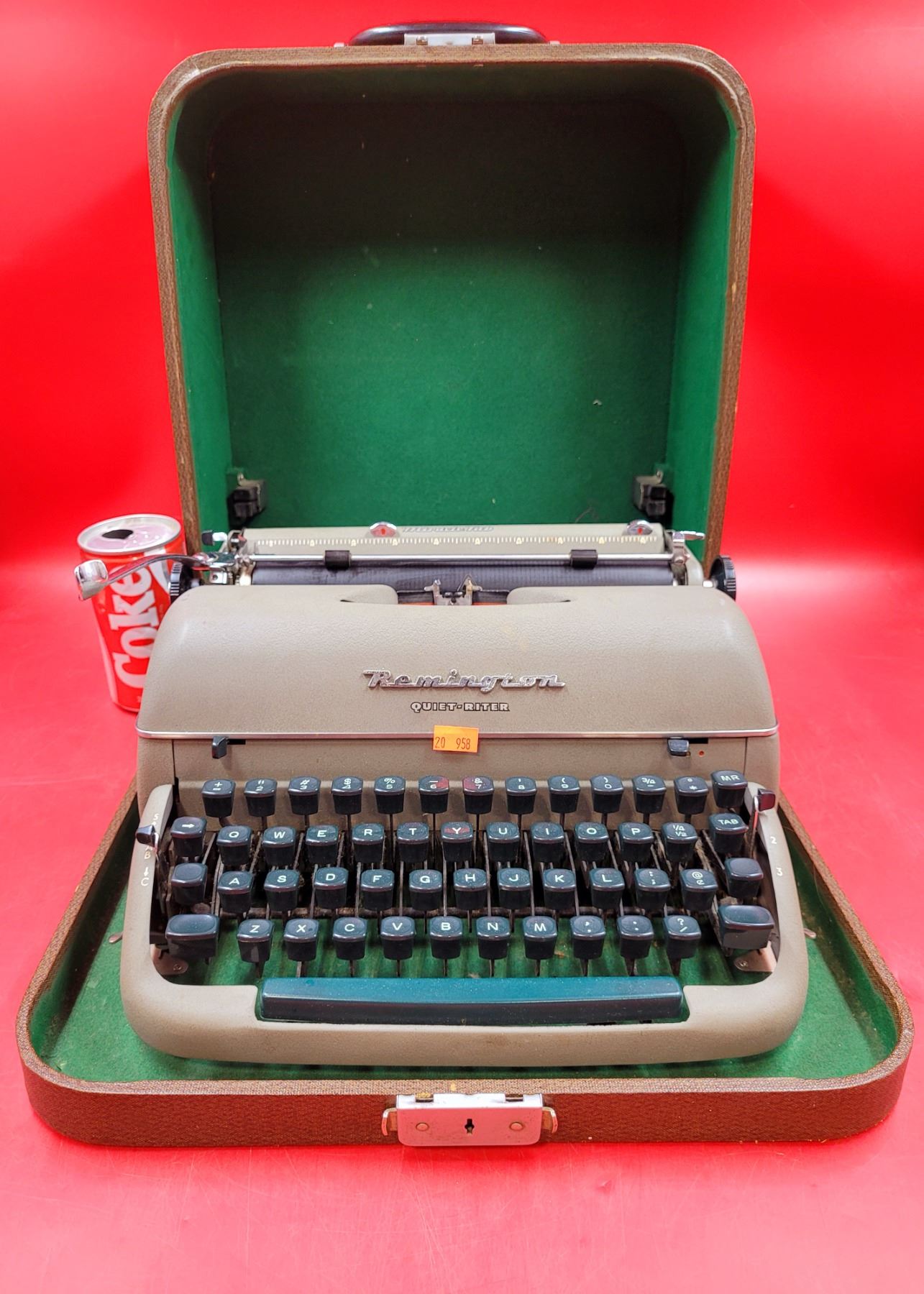 Typewriter Riter For Check VTG Remington Quiet-Riter Typewriter w/ Case