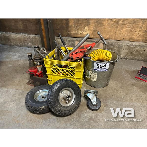 HYD. JACKS, WHEELS, PIPE CUTTER, STAPLER