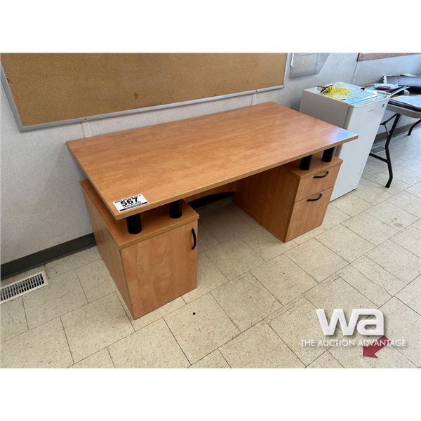 WOOD DECK W/ 2 CABINETS