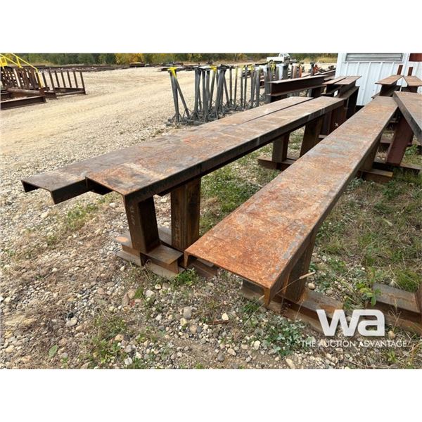 (3) 12'X12 FT. CHANNEL TOP WORK BENCHES