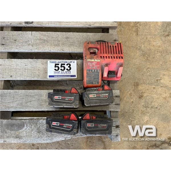 MILWAUKEE BATTERIES & CHARGER